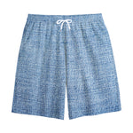 Classic Blue Denim Jeans Print Cotton Shorts