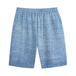 Classic Blue Denim Jeans Print Cotton Shorts