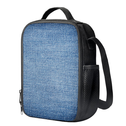 Classic Blue Denim Jeans Print Crossbody Lunch Bag