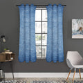 Classic Blue Denim Jeans Print Grommet Curtain Panels