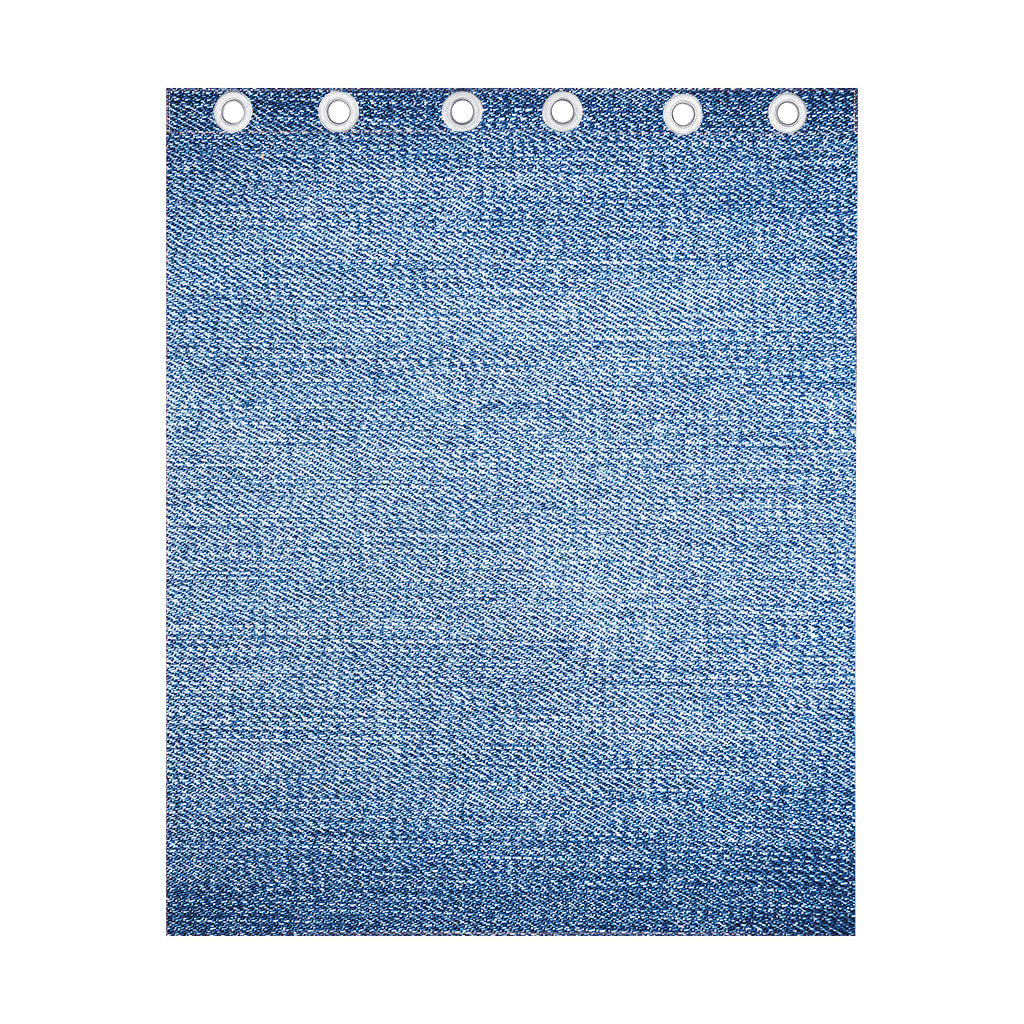 Classic Blue Denim Jeans Print Curtain