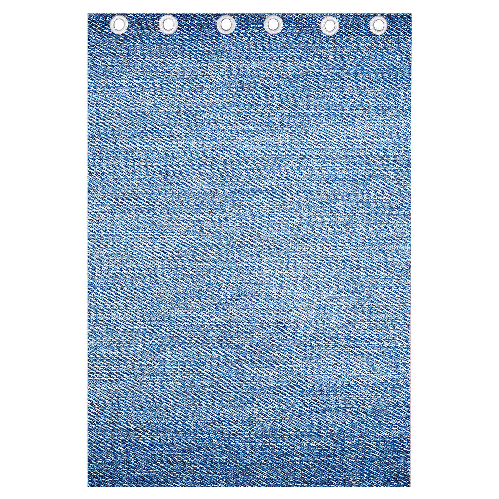 Classic Blue Denim Jeans Print Curtain