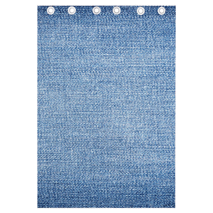 Classic Blue Denim Jeans Print Curtain