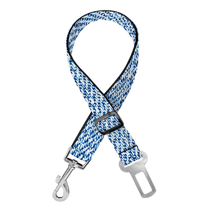 Classic Blue Denim Jeans Print Dog Seat Belt