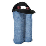 Classic Blue Denim Jeans Print Double Neoprene Wine Tote