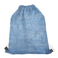 Classic Blue Denim Jeans Print Drawstring Bag