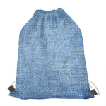 Classic Blue Denim Jeans Print Drawstring Bag
