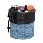 Classic Blue Denim Jeans Print Drawstring Makeup Bag