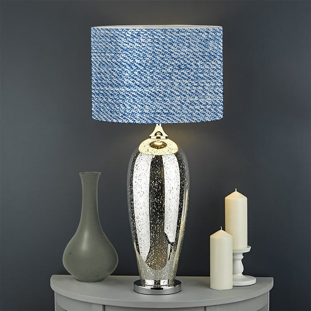 Classic Blue Denim Jeans Print Drum Lamp Shade