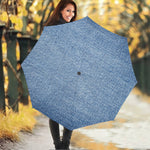 Classic Blue Denim Jeans Print Foldable Umbrella