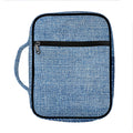 Classic Blue Denim Jeans Print Front Pocket Bible Bag
