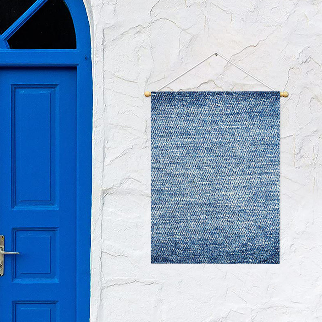 Classic Blue Denim Jeans Print Garden Flag