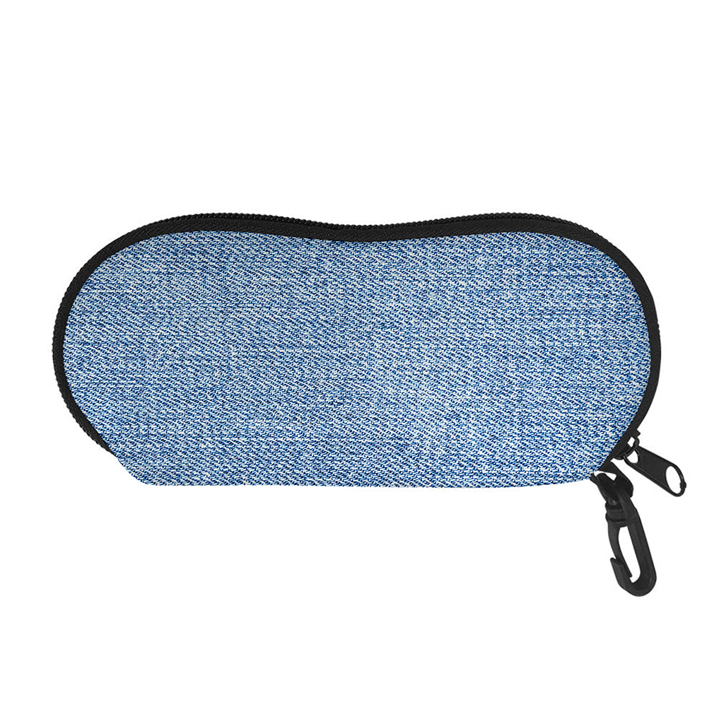 Classic Blue Denim Jeans Print Glasses Case