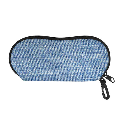 Classic Blue Denim Jeans Print Glasses Case