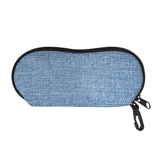 Classic Blue Denim Jeans Print Glasses Case