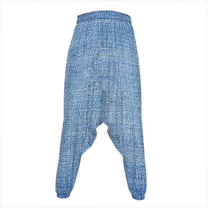 Classic Blue Denim Jeans Print Hammer Pants