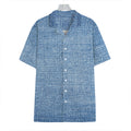 Classic Blue Denim Jeans Print Hawaiian Shirt