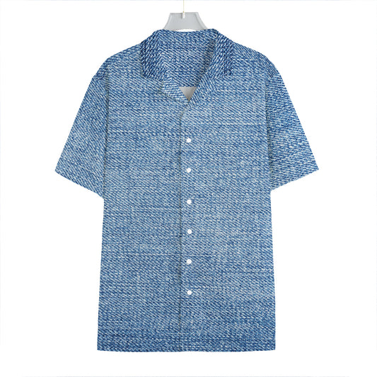 Classic Blue Denim Jeans Print Hawaiian Shirt