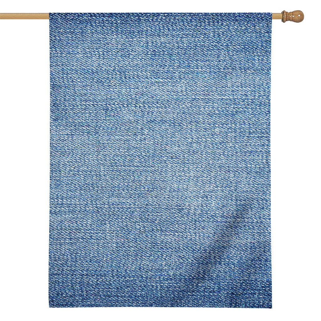 Classic Blue Denim Jeans Print House Flag