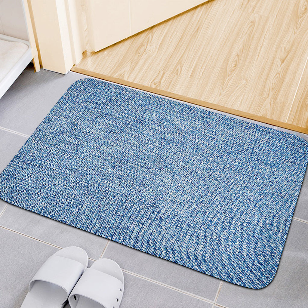 Classic Blue Denim Jeans Print Indoor Door Mat