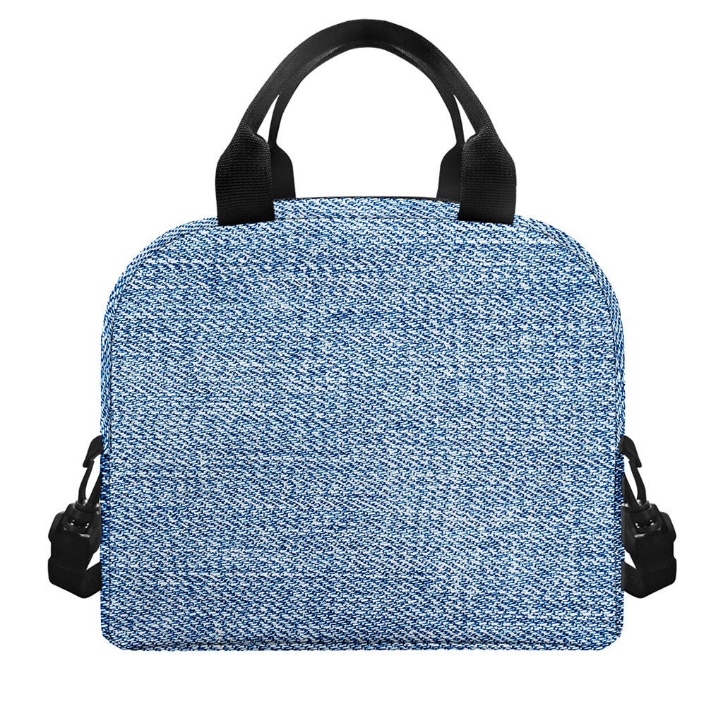 Classic Blue Denim Jeans Print Insulated Lunch Bag