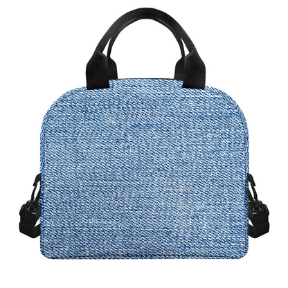 Classic Blue Denim Jeans Print Insulated Lunch Bag