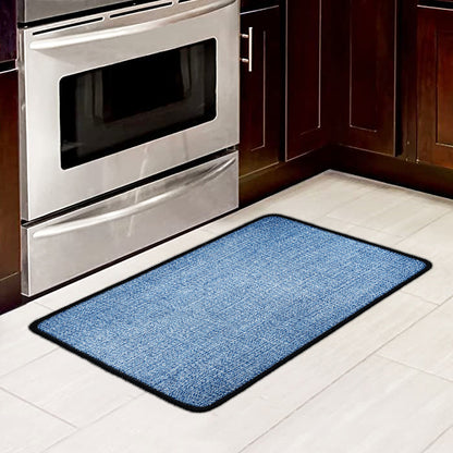 Classic Blue Denim Jeans Print Kitchen Mat