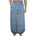 Classic Blue Denim Jeans Print Lantern Pants