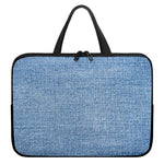 Classic Blue Denim Jeans Print Laptop Sleeve With Handle