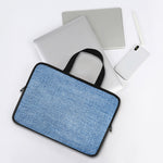 Classic Blue Denim Jeans Print Laptop Sleeve With Handle