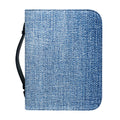 Classic Blue Denim Jeans Print Leather Bible Cover