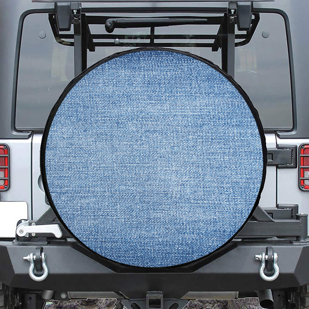 Classic Blue Denim Jeans Print Leather Spare Tire Cover