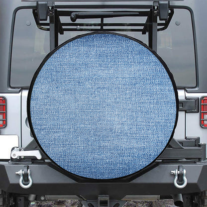 Classic Blue Denim Jeans Print Leather Spare Tire Cover