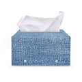 Classic Blue Denim Jeans Print Leather Tissue Box Cover