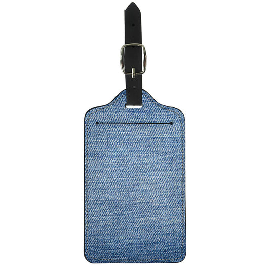Classic Blue Denim Jeans Print Luggage Tag