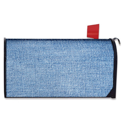 Classic Blue Denim Jeans Print Mailbox Cover