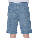 Classic Blue Denim Jeans Print Men's Beach Shorts