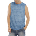 Classic Blue Denim Jeans Print Men's Fitness Tank Top