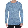 Classic Blue Denim Jeans Print Men's Long Sleeve T-Shirt