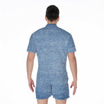 Classic Blue Denim Jeans Print Men's Rompers