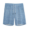 Classic Blue Denim Jeans Print Men's Athletic Shorts