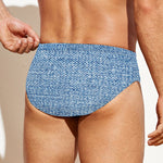 Classic Blue Denim Jeans Print Men's Swim Briefs