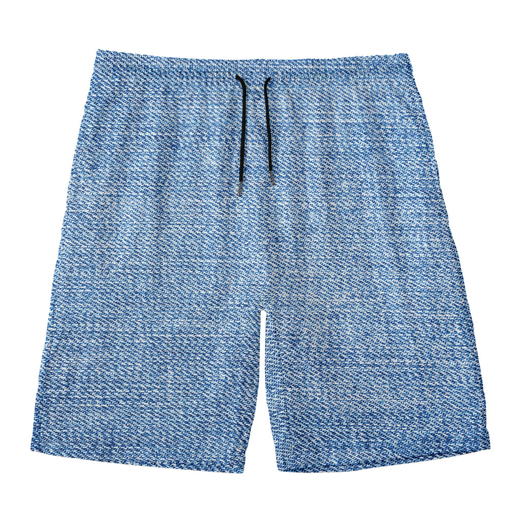 Classic Blue Denim Jeans Print Men's Swim Trunks