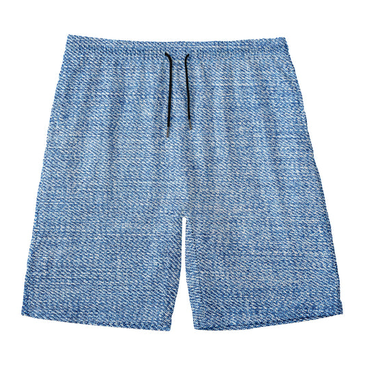 Classic Blue Denim Jeans Print Men's Swim Trunks