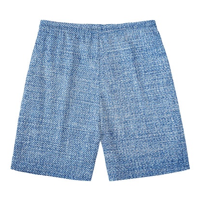 Classic Blue Denim Jeans Print Men's Swim Trunks