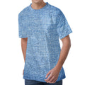 Classic Blue Denim Jeans Print Men's Velvet T-Shirt