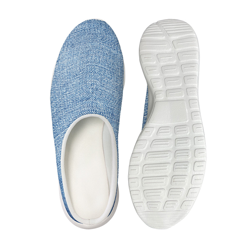 Classic Blue Denim Jeans Print Mesh Casual Shoes