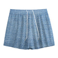 Classic Blue Denim Jeans Print Mesh Shorts