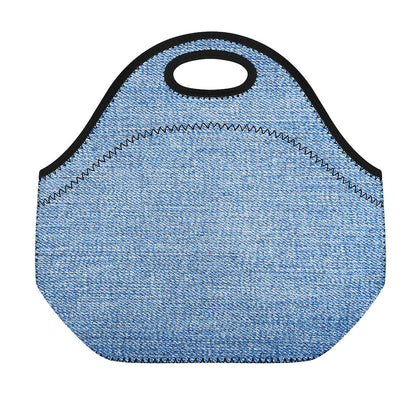 Classic Blue Denim Jeans Print Neoprene Lunch Bag