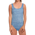 Classic Blue Denim Jeans Print One Piece Swimsuit